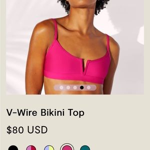 Pepper hot pink V-Wire Bikini Top in Flora